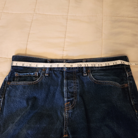 Abercrombie & Fitch Men's Slim Straight Blue Denim Jeans 32 ×32 Button Front EUC - Picture 7 of 8